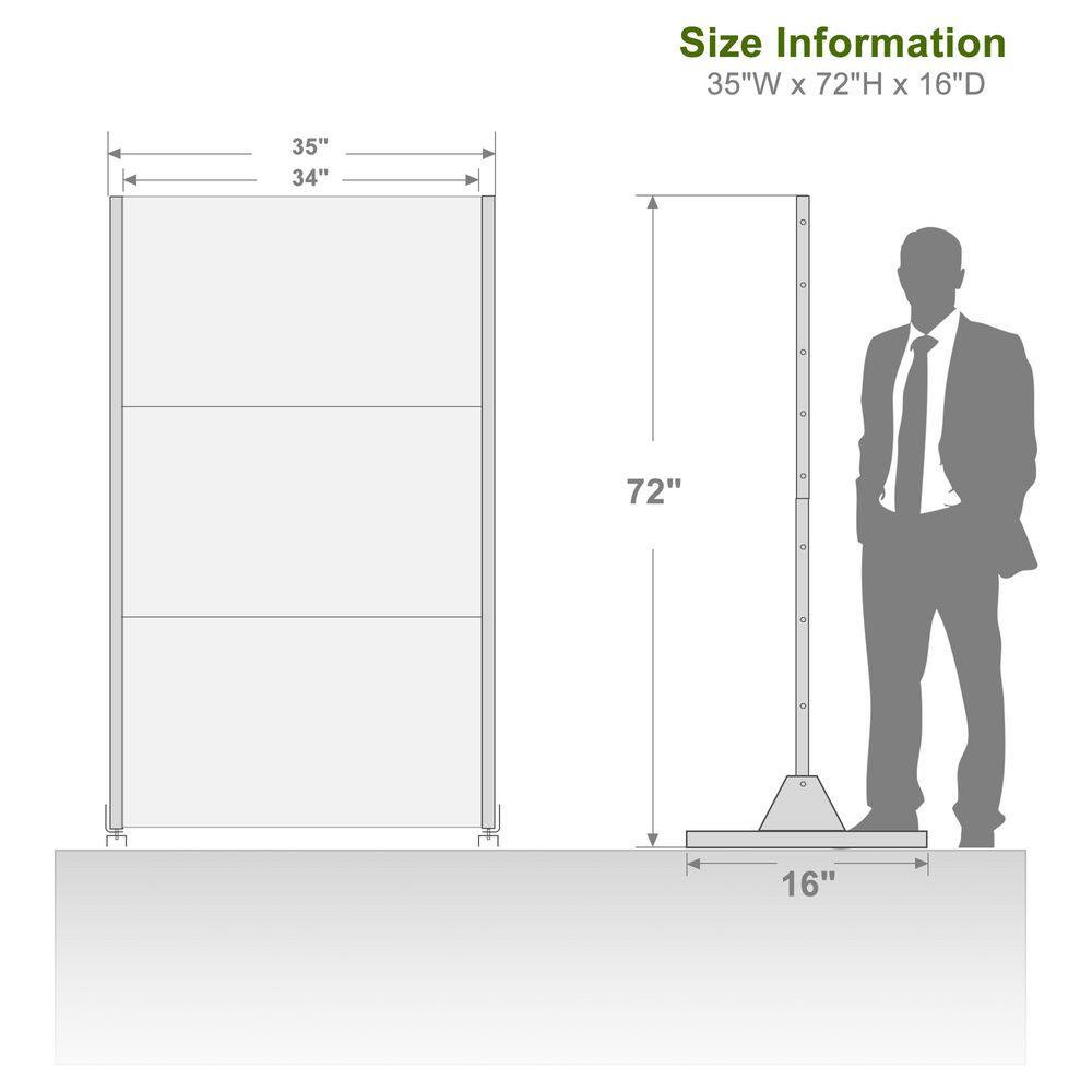 72 In. X 47 In. White Privacy Screen Galvanized Freestanding Panel