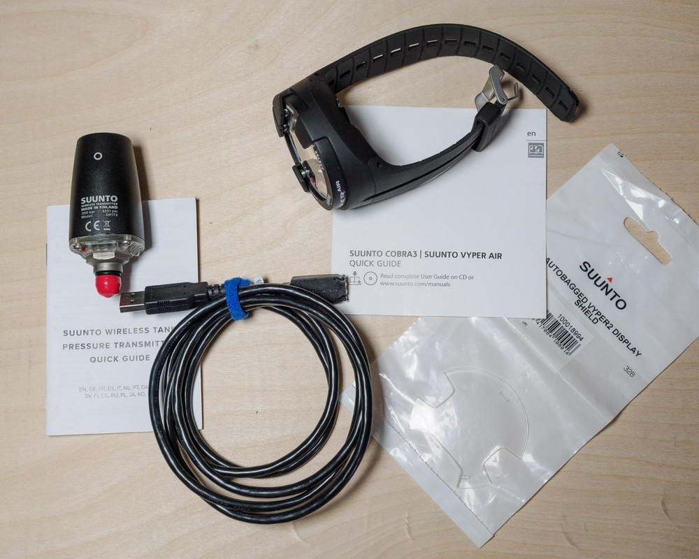 Suunto Vyper Air scuba computer + Wireless Transmitter + Data Cable, Ex Cond