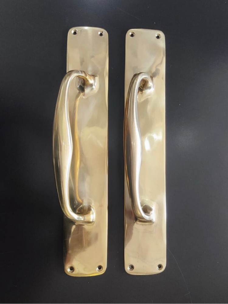 2 PCS 12" x 2" barn door grab Solid Brass Large plain Handle 30cm Pull heavy PUB