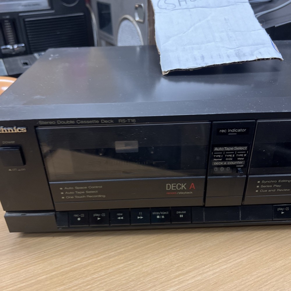 Technics RS-T16 Stereo Double Cassette Deck w/ Power Cable Tested Working
