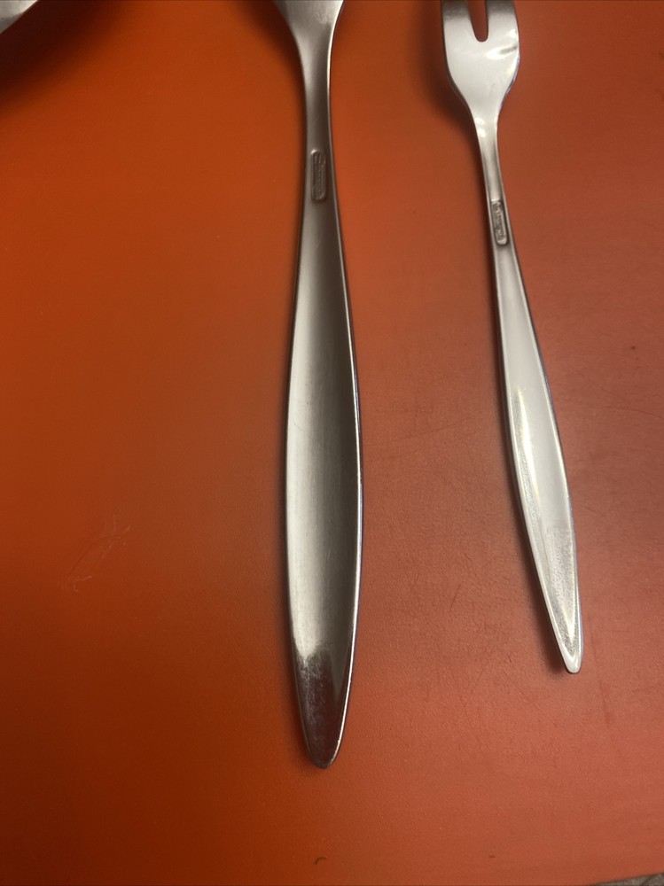 Stonegate Flatware- Solitude- Pie Serve- Ladle- Serving & Pickle Fork 6 Pieces