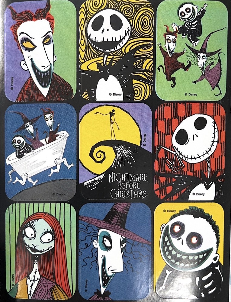 Vintage Disney Nightmare Before Christmas Sticker Sheet
