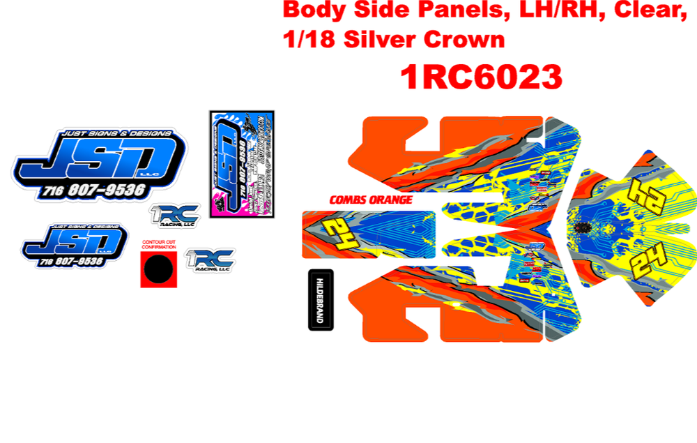 1RC SILVER CROWN WRAP COMBS ORANGE THEMED WRAP KIT 1X18 SCALE