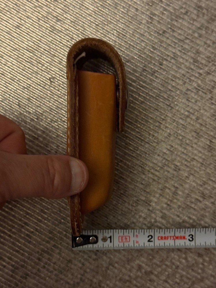 Light Brown Leather Folding Knife Case