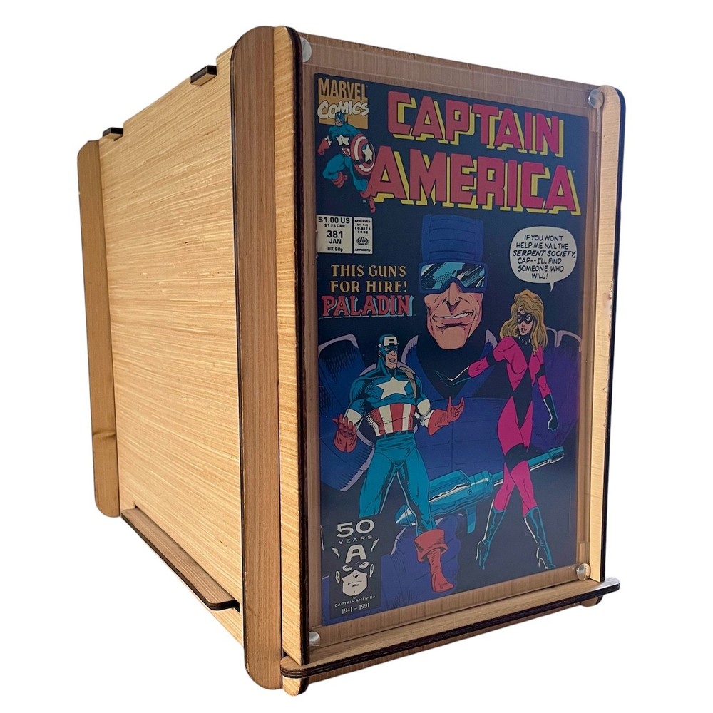 Eco-Friendly Comic Storage/Display Short Box Plus Vintage Captain America Comic