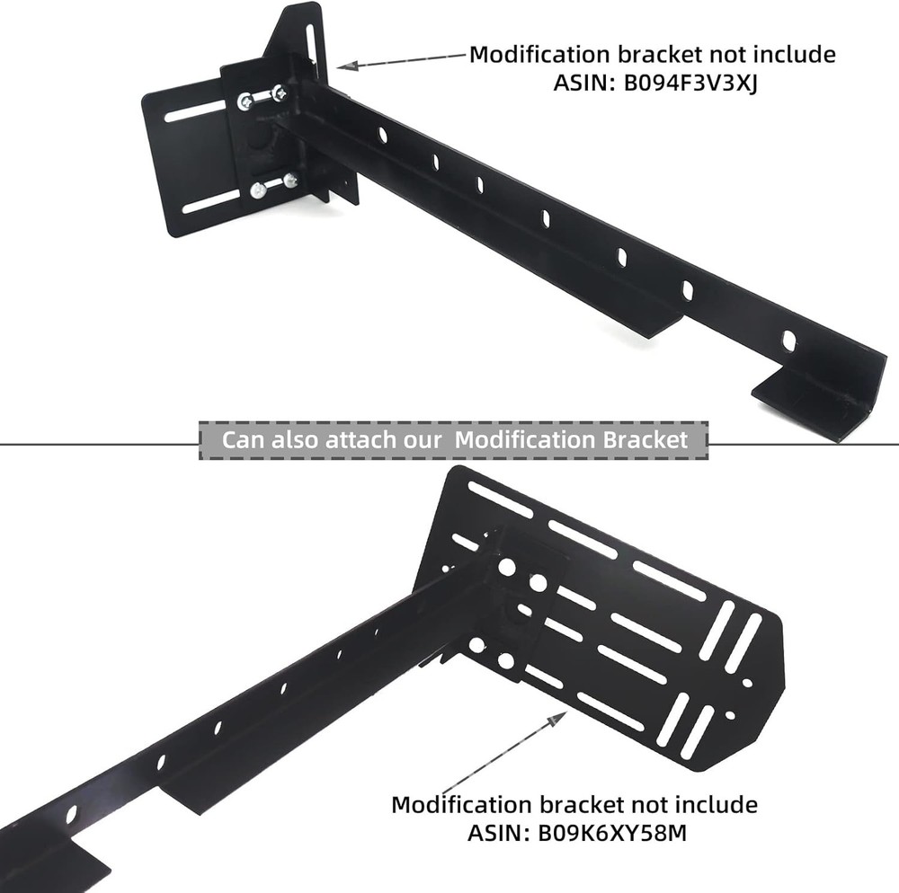 Bed Frame Footboard Extension Brackets Set Attachment Kit, Bolt-on Black