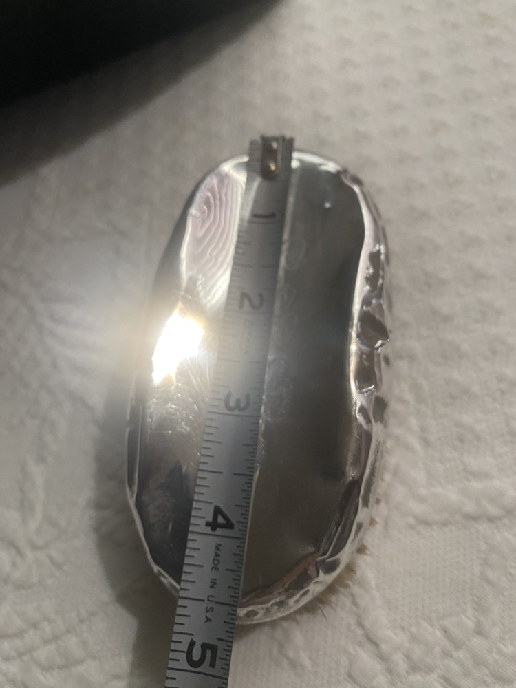 Pair Sterling Silver Brush Set - Marked Sterling Old Monogram In Case