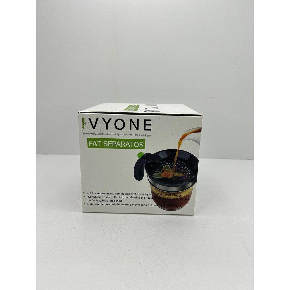 IVYONE Fat Separator 4 Cup Clear Black New