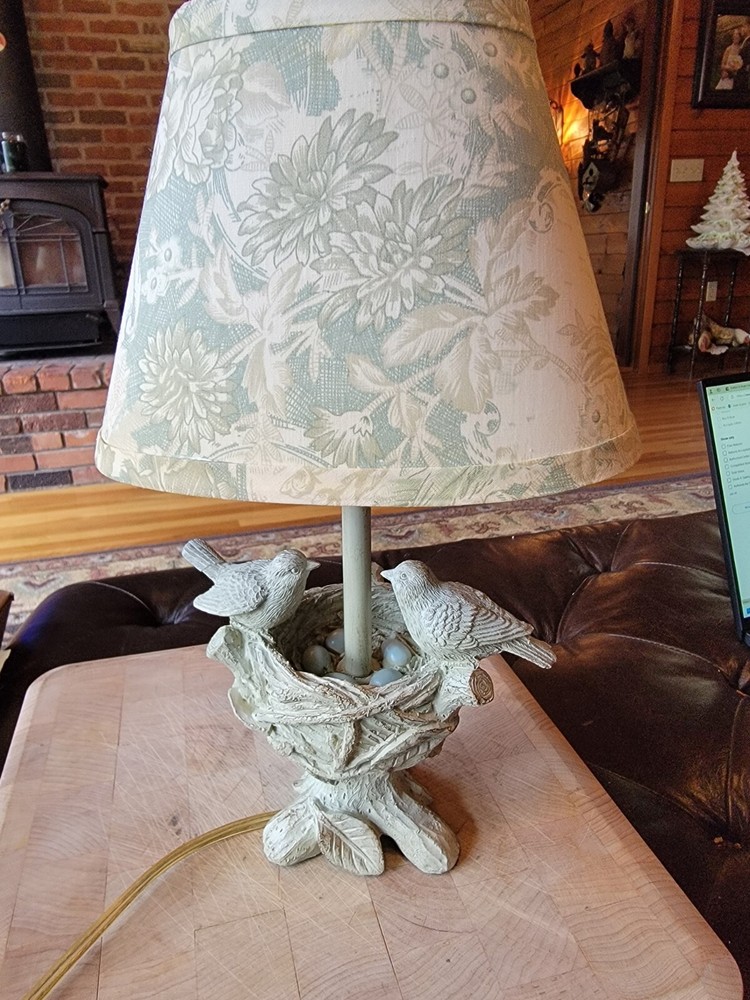 Spring Blessings Accent Lamp Resin w/Patterned Shade 13”-21A