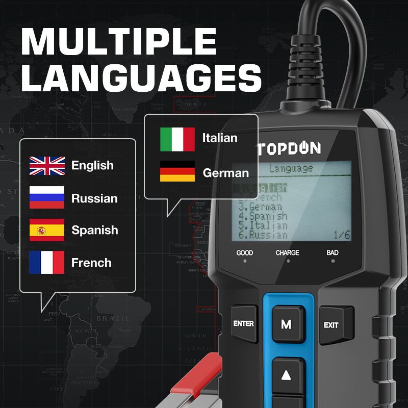 BT100: TOPDON 12V Battery Tester & Analyzer