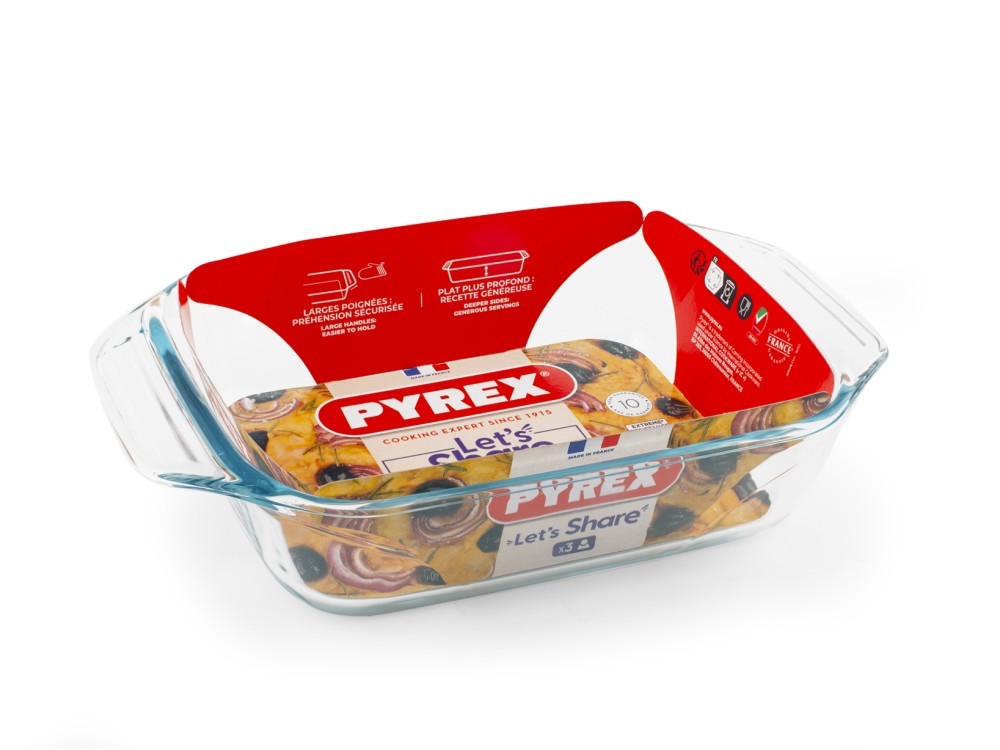 Pyrex Rectangular Baking Dish In Tempered Glass 28X17 Cm; Capacity 1.4 L