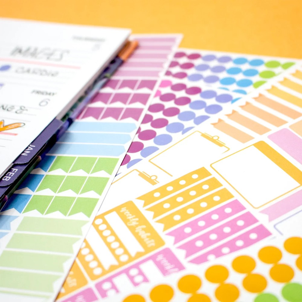 bloom daily planners Planner Stickers, Color Coding Pack, Bright