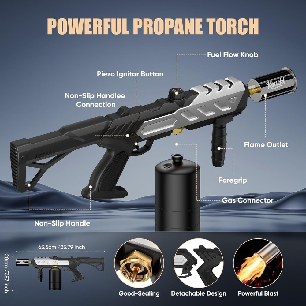 Ergonomic Kitchen Torch with Adjustable Flame - Perfect for Grill Masters & More
