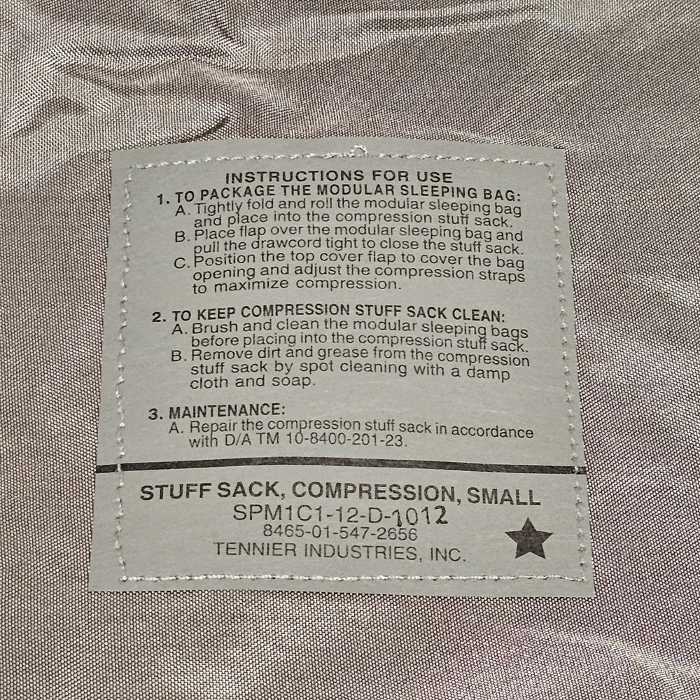 NEW USGI SMALL COMPRESSION STUFF SACK MODULAR SLEEP SYSTEM Foliage Green/Grey