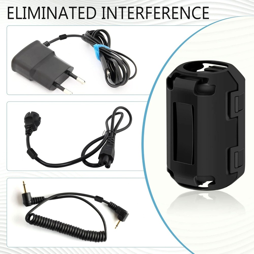 10PCS Ring Core Ferrite Clips Reduce Electromagnetic Interference Improve Signal