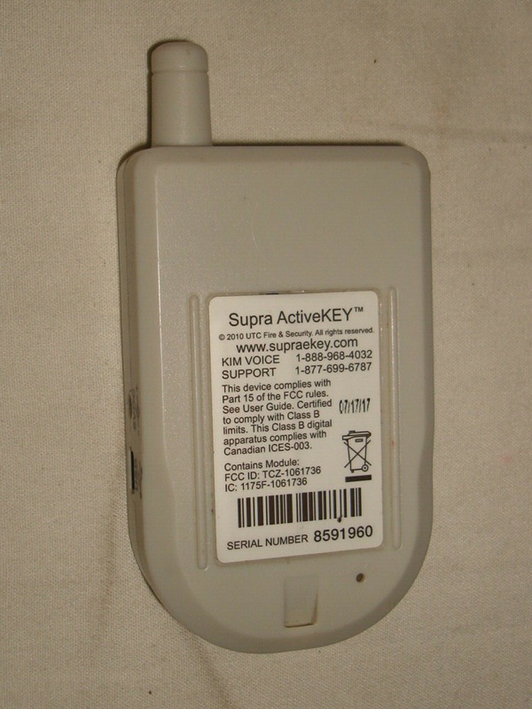 SUPRA ACTIVEKEY SECURITY ACTIVEKEY FCC ID:TCZ-1061736 EUC