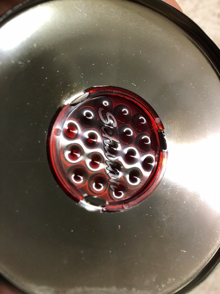 Schwinn Approved Scripted Bicycle Red Raspberry Reflector Chrome Hub Caps