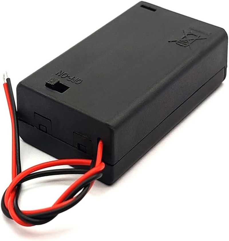 AA Battery Case Holder Switch and Cover, 2Pcs DIY Battery Storage Boxes, AA 3 Ba