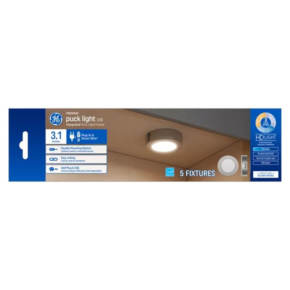 GE 4 Watt Dimmable Modern Easy Linking Corded Electric ‎Ceiling Mount Plastic