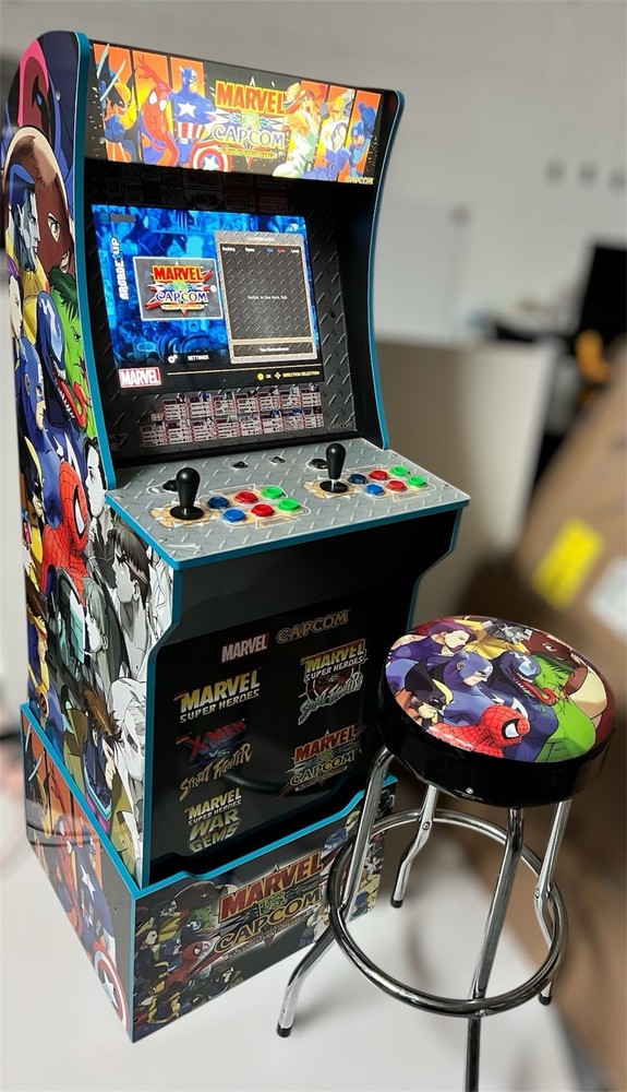Arcade1UP Marvel vs Capcom Arcade With Riser/ Stool 🔥 GREAT CONDITIONS