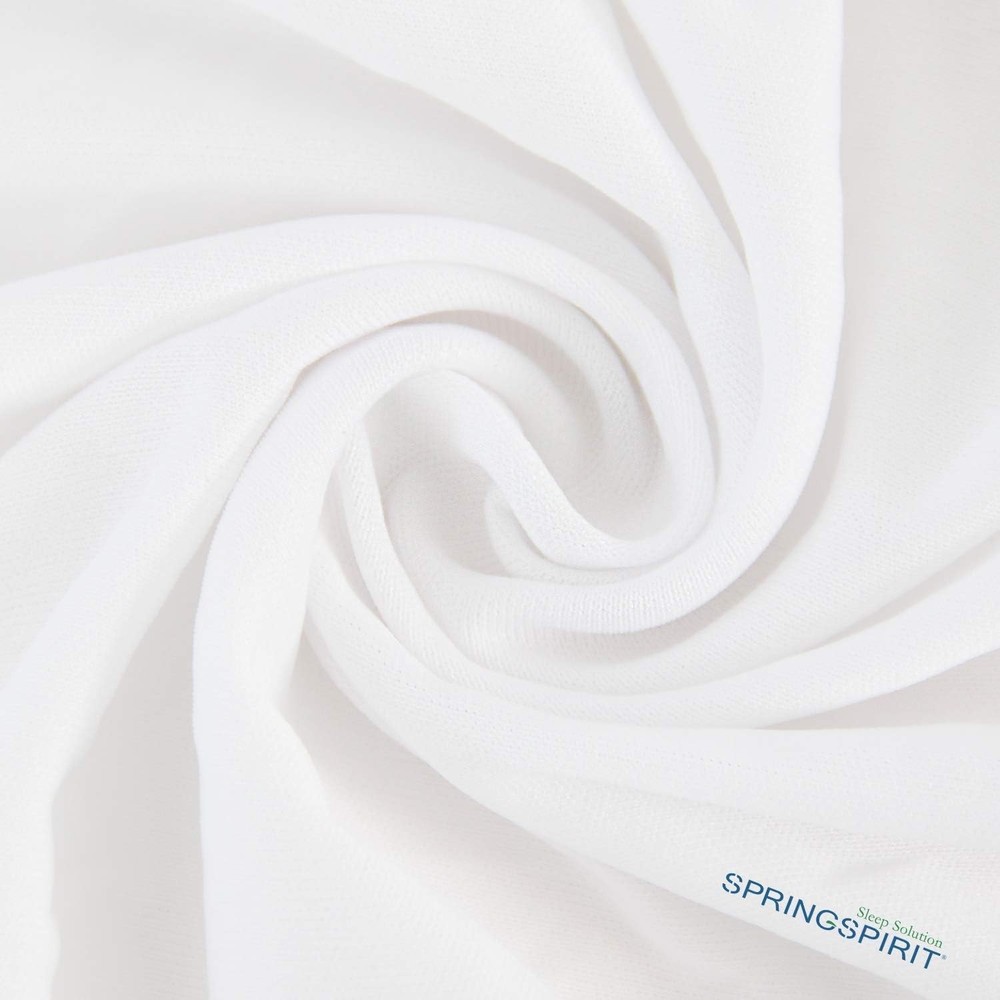 Queen Box Spring Cover with Deep Corner Pockets - Smooth White Fabric, Washable