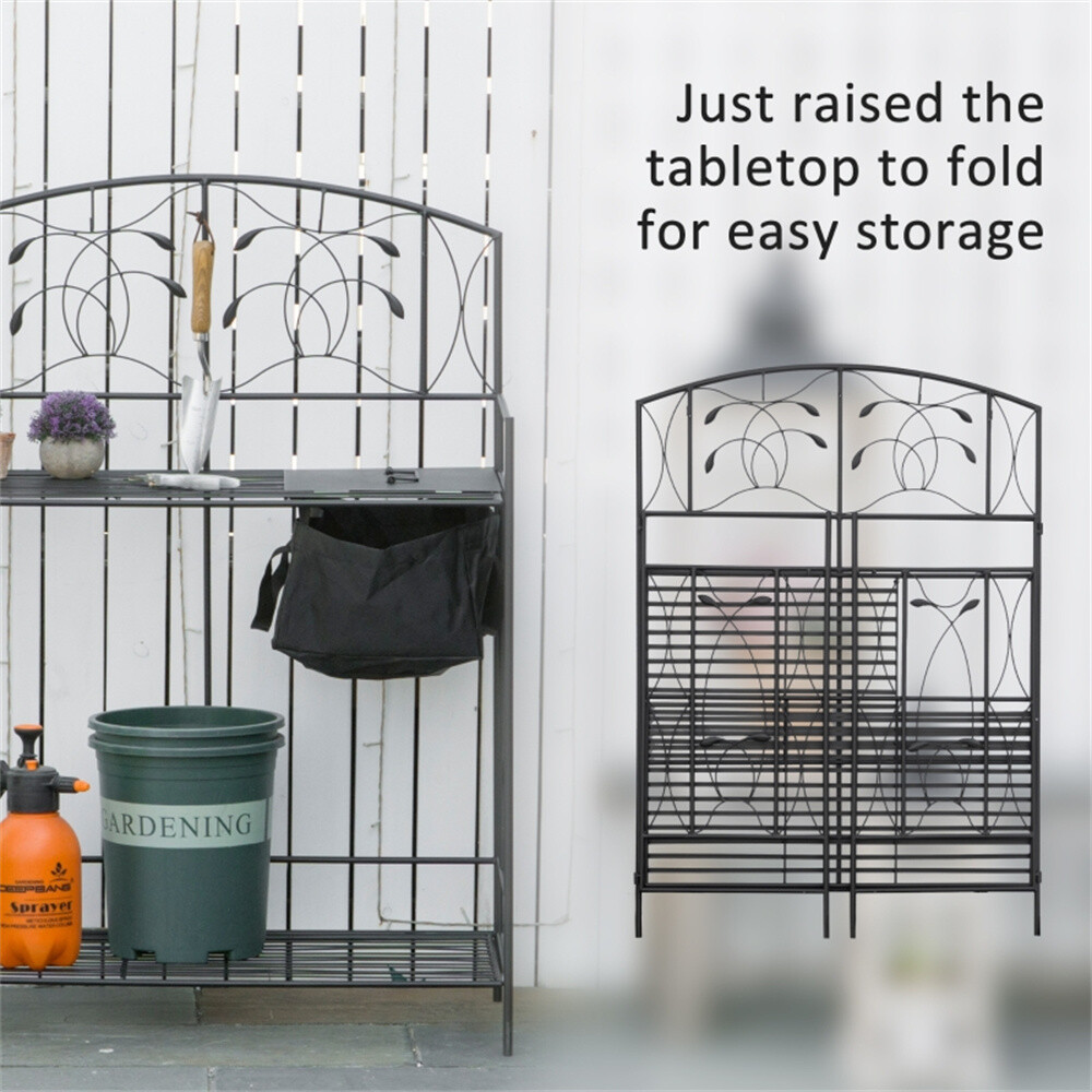 Garden Work Bench Open Shelf Storage Potting Table