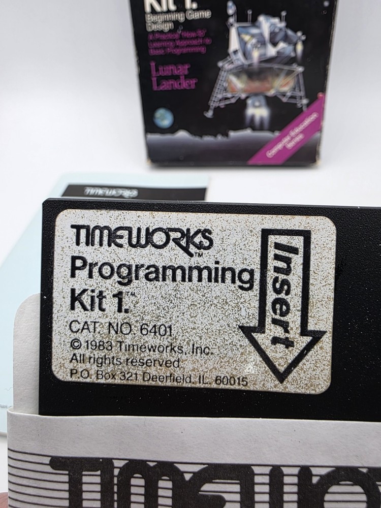 Timeworks Programming Kit 1 lunar lander Commodore 64 Computer Software Floppy