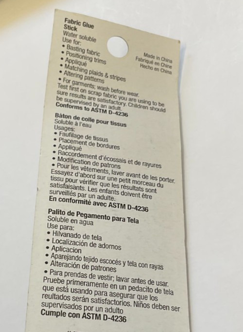 DRITZ QUILTING #3144 FABRIC GLUE STICK