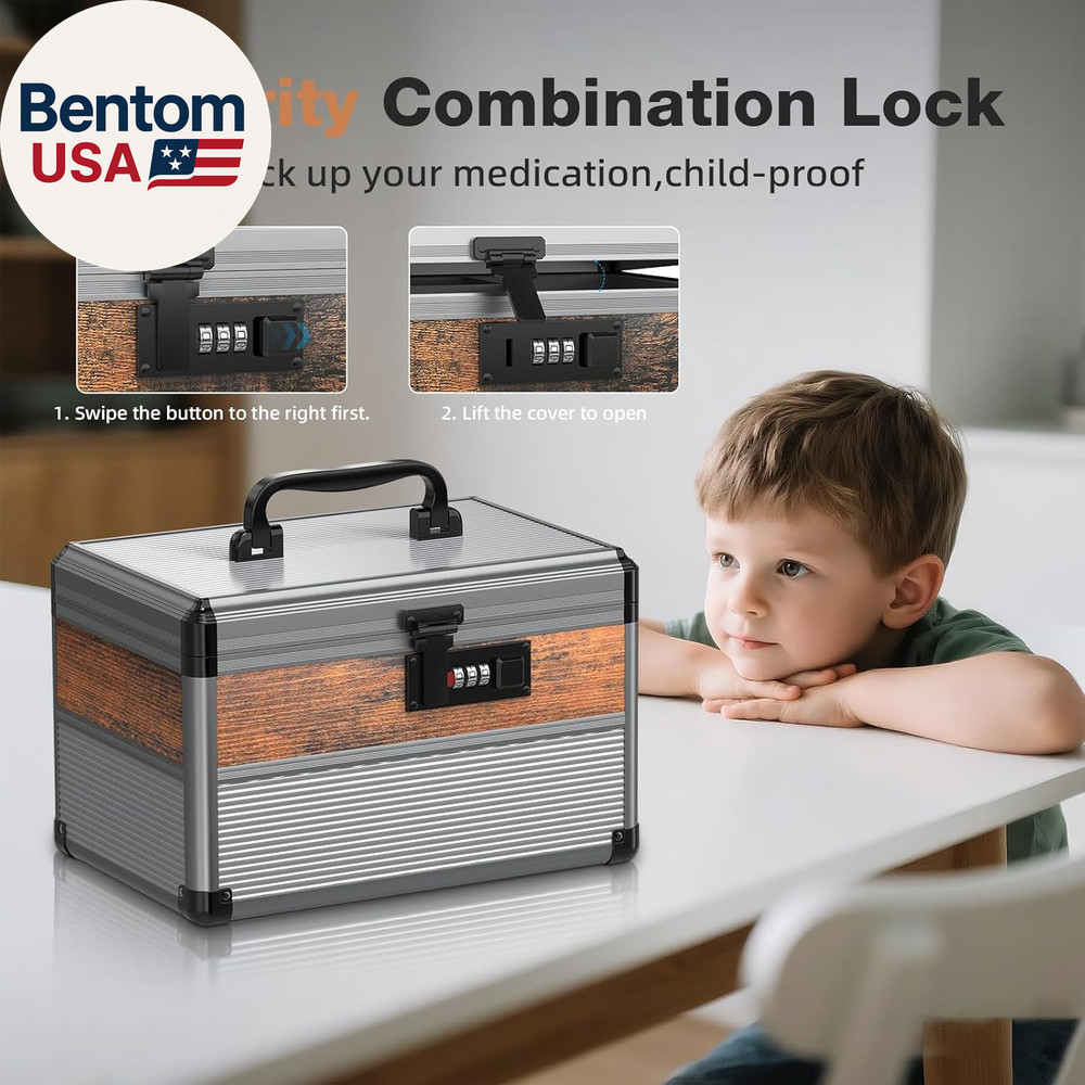 Security Lock Box with Code Medicine Lock Box for Personal Items (Size Small 10I