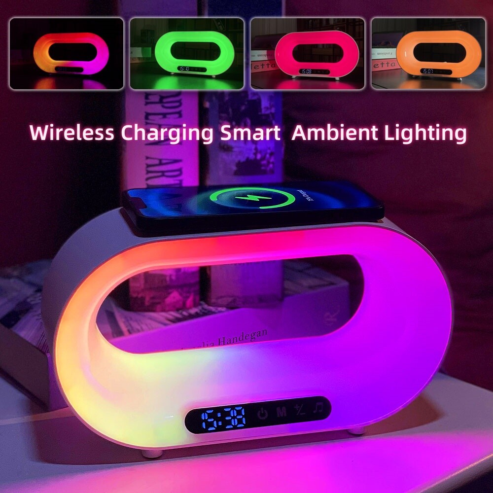 Multi-functional LED Night Light /Desk Lamp /Wireless Charger/ Alarm Clock
