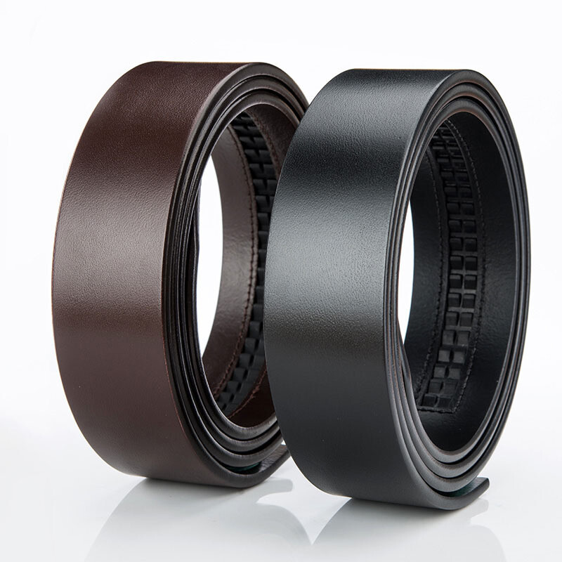 Replacement One Piece Genuine Leather Belt Automatic Strap Without Buckle 35mm