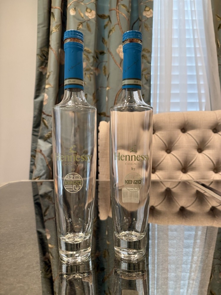2x Hennessy Kenzo Blue 1990s Empty Bottles
