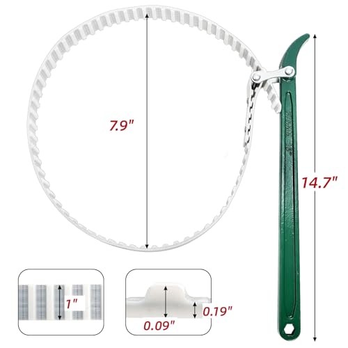 2pcs 15" Belt Strap Wrenches, 36" Length Adjustable Steel Wire Rubber Strap