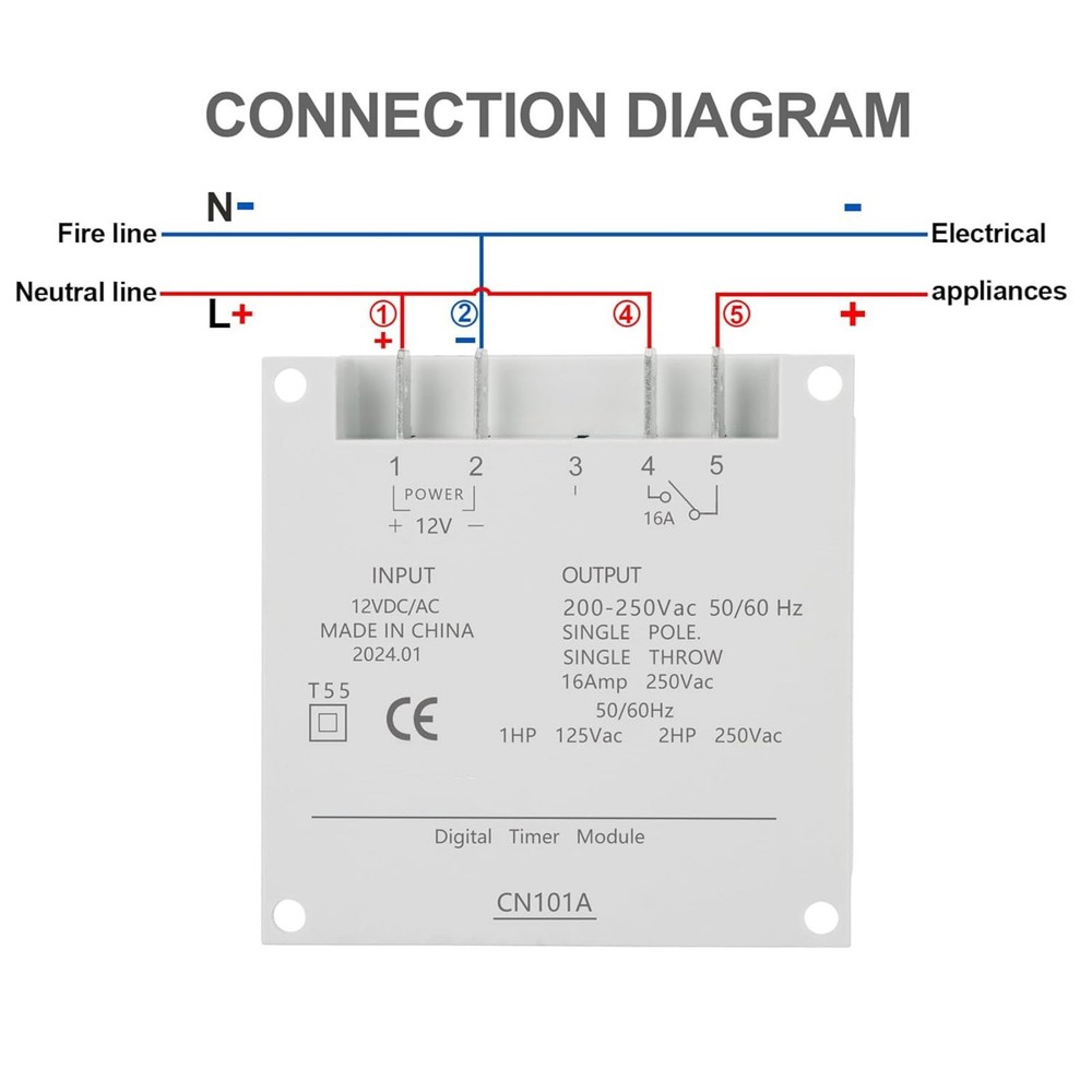 DC 12V Digital LCD Weekly Programmable Timer For Relay Switch 16A 17 Programs