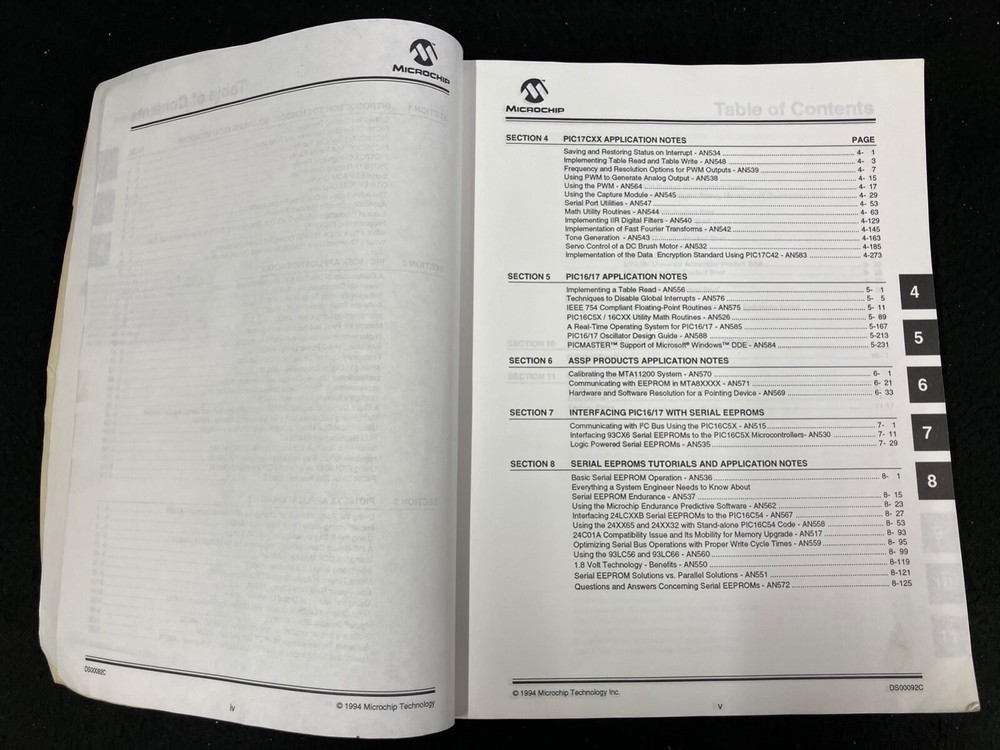 MICROCHIP TECHNOLOGY DATA BOOK - EMBEDDED CONTROL PIC MICROCONTROLLERS - 1994/95