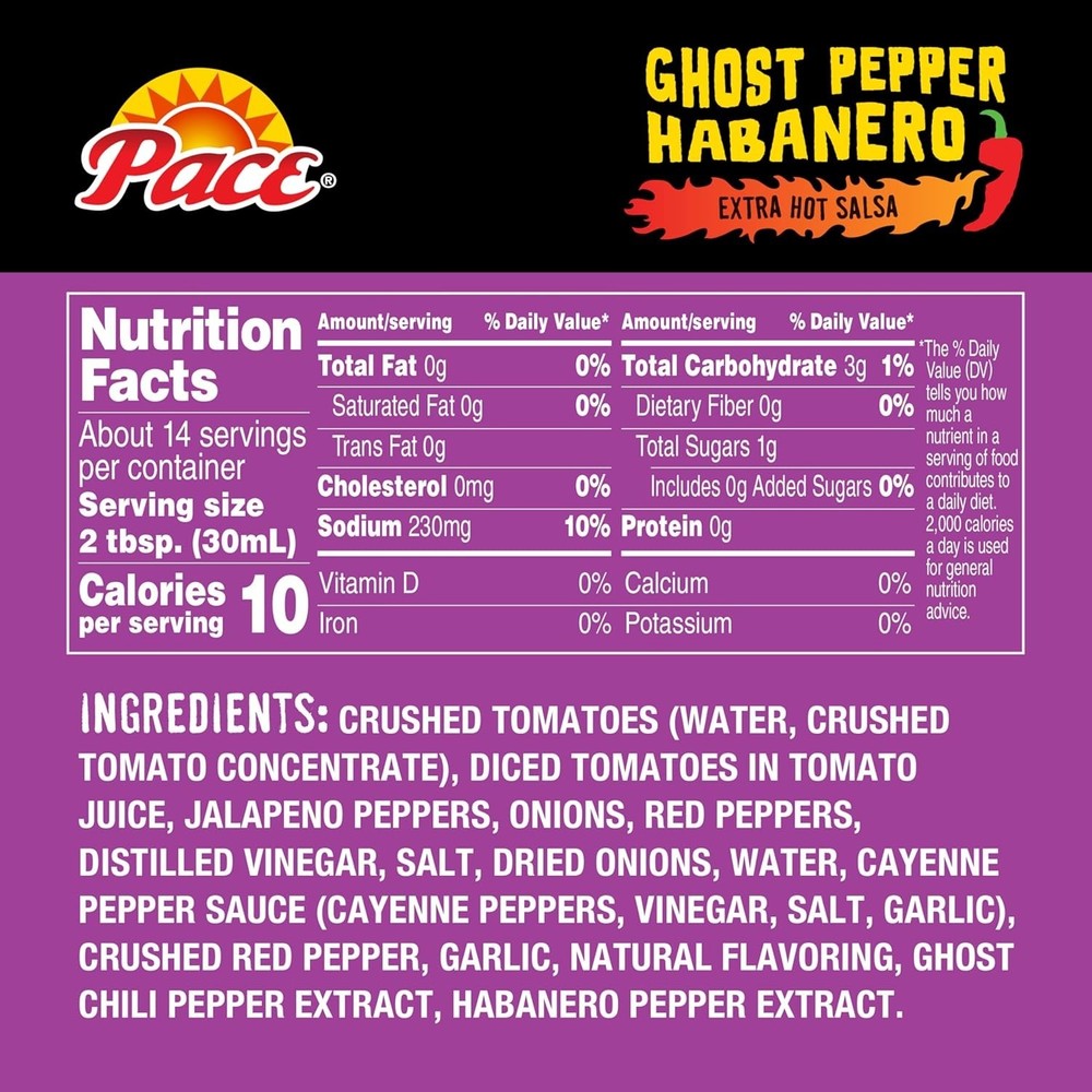 Pace Extra Hot Ghost Pepper & Habanero Salsa, 16oz