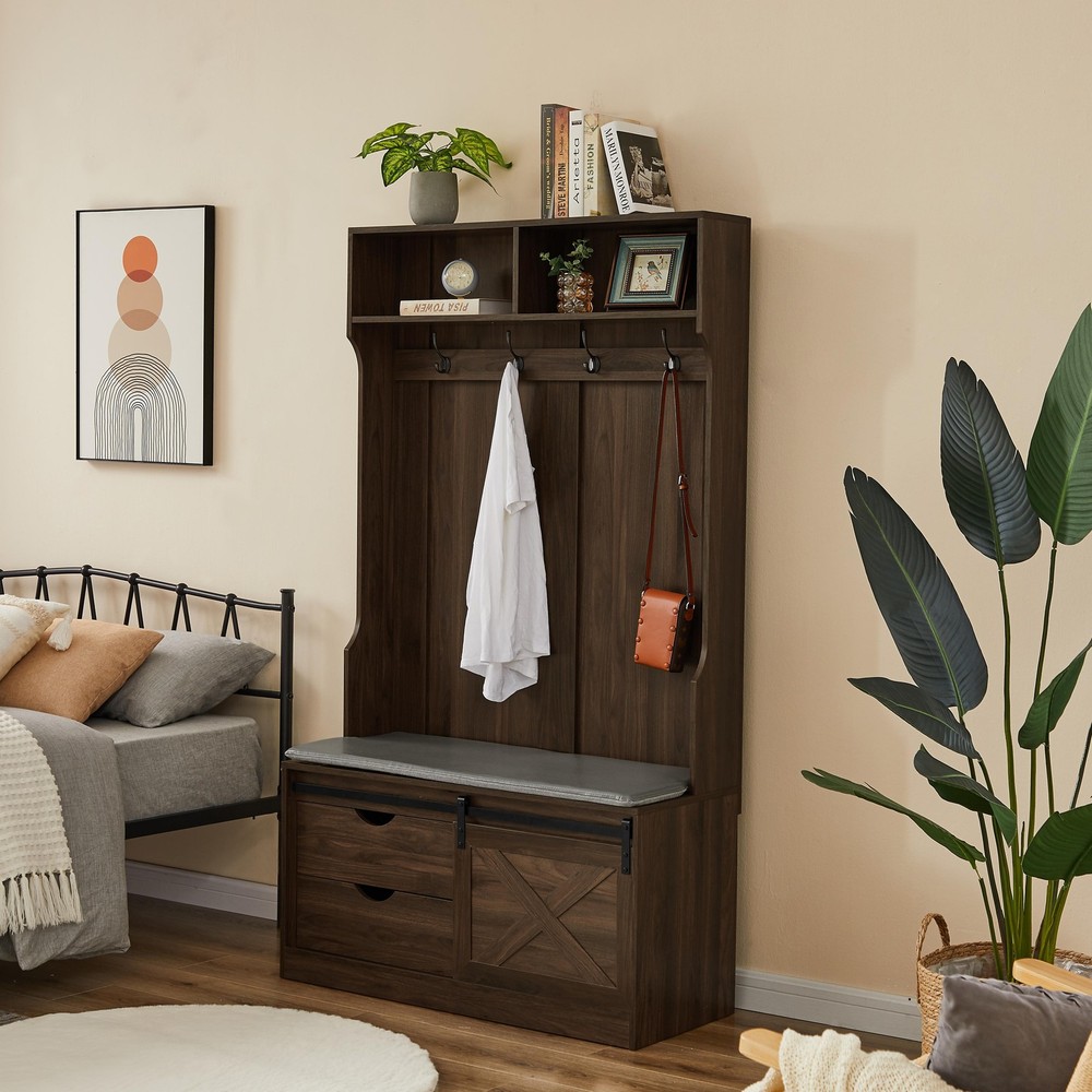 Wardrobe with 2 Drawers For Bedroom Brown