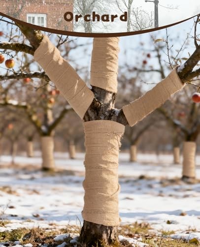 7.9" × 16.4' Burlap Tree Protector Wraps, Natural Burlap Tree Wrap Rolls, Jute