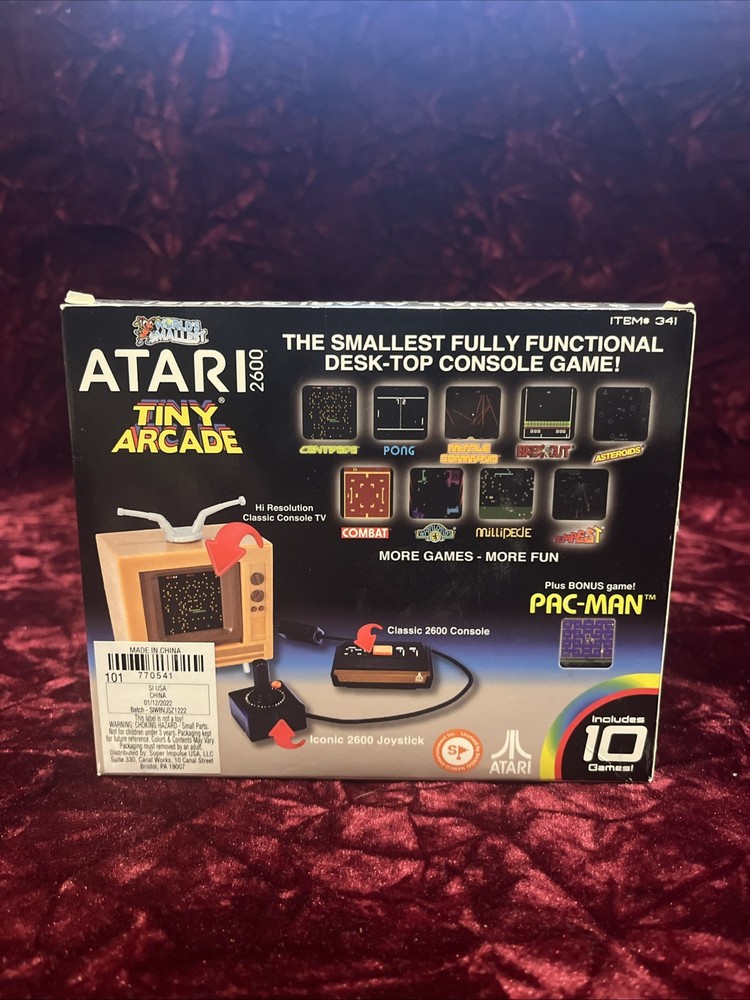 Atari 2600 Tiny Arcade Desktop Console 9 Original Games Including Pac-Man
