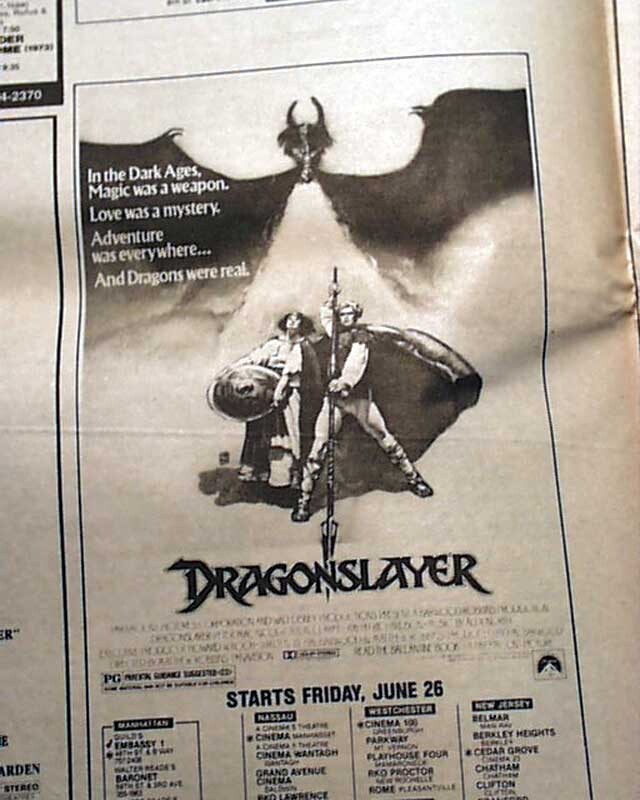 DRAGONSLAYER James Bond & STRIPES Opening Day - Tom Petty 1981 Advertisements