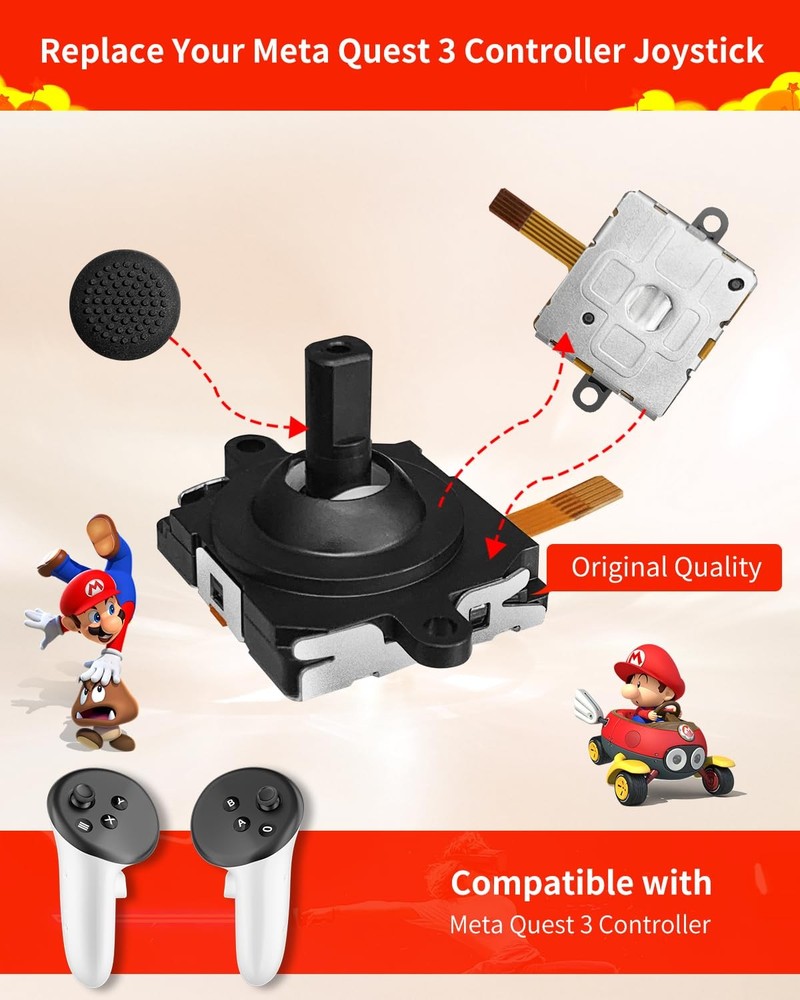 Joystick Replacement Kit for Meta Quest 3 Controller(13 in one), For Meta Quest