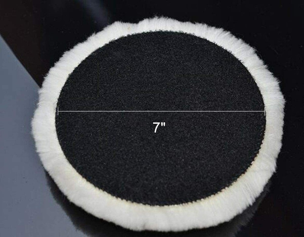 2PACK 7" Hook Loop Auto Wool Buffer Wheel Lambswool Polishing Waxing Buffing Pad