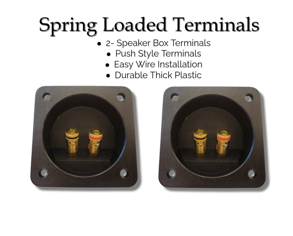 Subwoofer / Speaker  Box  Square  Push Spring loaded Terminal Cups 2pcs