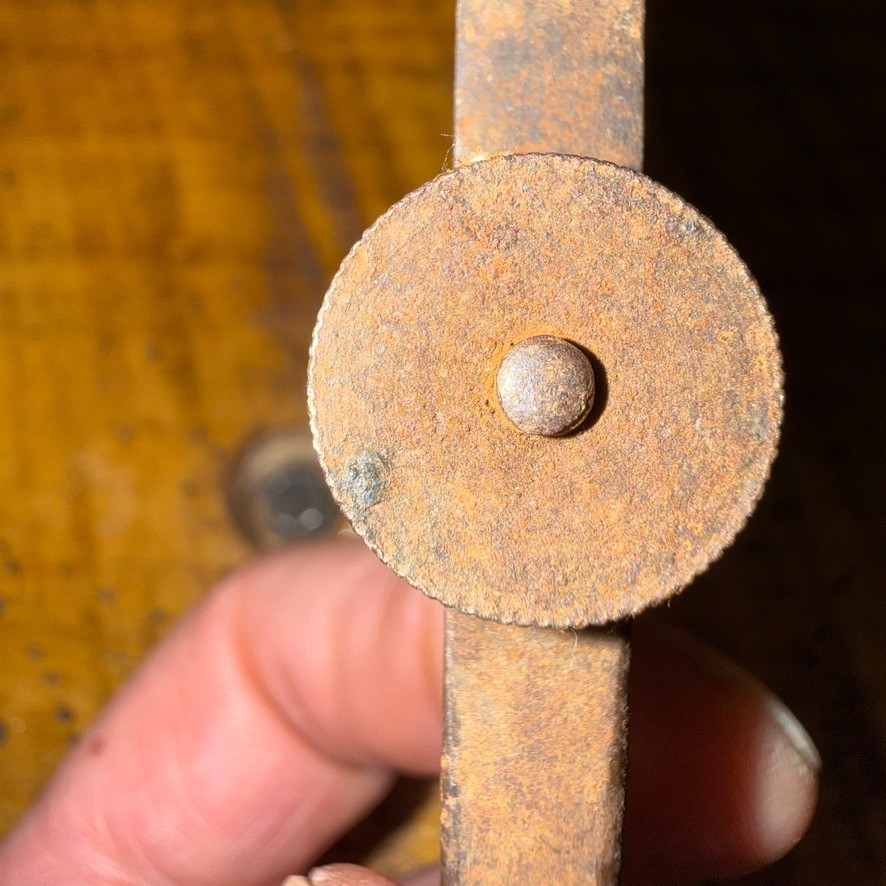 Antq 19thC 8" Blacksmith Forged Iron Wing Divider Compass - Drafting Tool