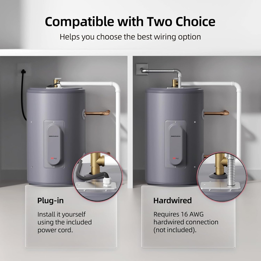 Calentador de agua eléctrico de tanque, calentador de agua de punto de uso de 10