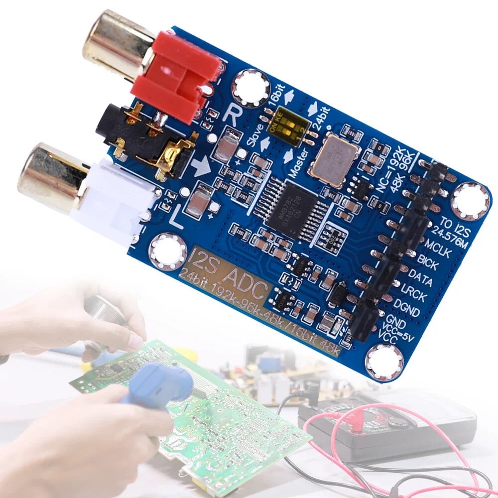 I2S ADC Master Slave Mode Development Board WM8782S Audio Capture Card Module