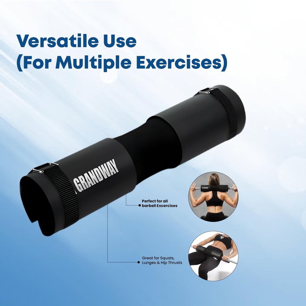 Advanced Squat Pad - Barbell Pad for Hip Thrusts, Squats & Lunges - Neck & Sh...