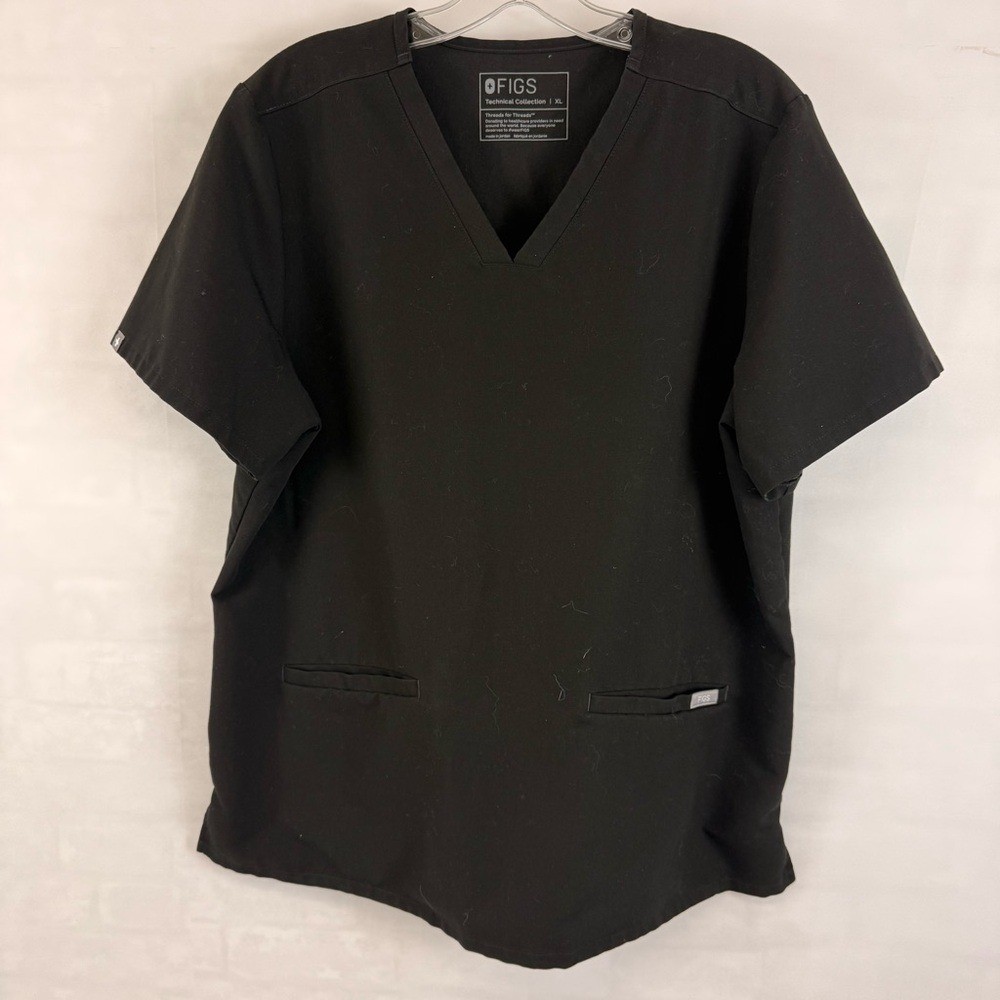 FIGS Casma Technical Collection Scrub Top Black Size XL