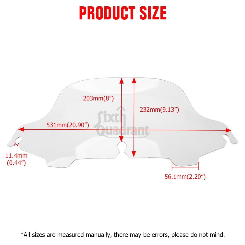 8" Clear Wave Windscreen Windshield For Harley Touring Electra Glide 1996-2013