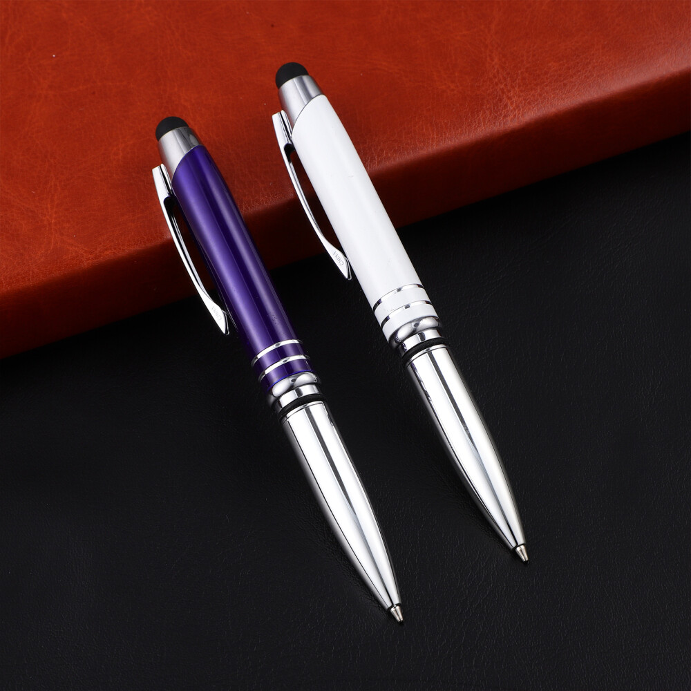 2pcs Lighted Ballpoint Pens Flashlight Writing Light Capacitive Stylus Pen